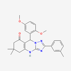 9-(2,5-dimethoxyphenyl)-6,6-dimethyl-2-(3-methylphenyl)-5,6,7,9-tetrahydro[1,2,4]triazolo[5,1-b]quinazolin-8(4H)-one