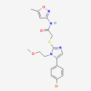 2-((5-(4-bromophenyl)-1-(2-methoxyethyl)-1H-imidazol-2-yl)thio)-N-(5-methylisoxazol-3-yl)acetamide