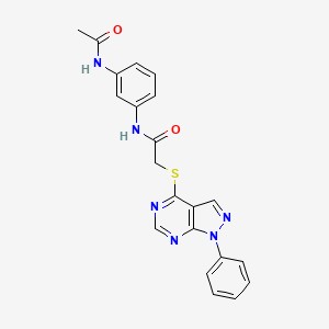 molecular formula C21H18N6O2S B2941848 N-(3-acetamidophenyl)-2-((1-phenyl-1H-pyrazolo[3,4-d]pyrimidin-4-yl)thio)acetamide CAS No. 893931-45-8