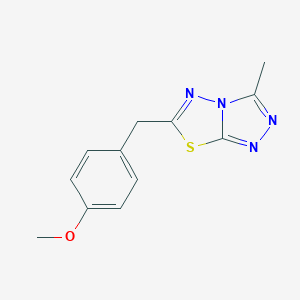 molecular formula C12H12N4OS B294185 Methyl 4-[(3-methyl[1,2,4]triazolo[3,4-b][1,3,4]thiadiazol-6-yl)methyl]phenyl ether 