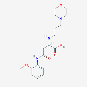 molecular formula C18H27N3O5 B2941860 4-((2-Methoxyphenyl)amino)-2-((3-morpholinopropyl)amino)-4-oxobutanoic acid CAS No. 1025759-45-8