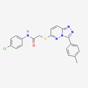 molecular formula C20H16ClN5OS B2941862 N-(4-chlorophenyl)-2-((3-(p-tolyl)-[1,2,4]triazolo[4,3-b]pyridazin-6-yl)thio)acetamide CAS No. 852375-53-2