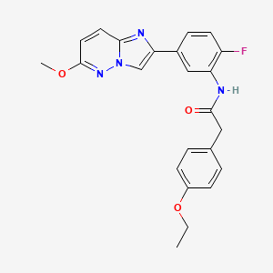 molecular formula C23H21FN4O3 B2941865 2-(4-ethoxyphenyl)-N-(2-fluoro-5-(6-methoxyimidazo[1,2-b]pyridazin-2-yl)phenyl)acetamide CAS No. 955543-51-8