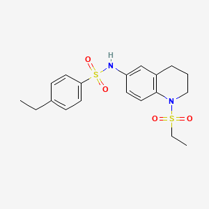 molecular formula C19H24N2O4S2 B2941867 4-乙基-N-(1-(乙磺酰基)-1,2,3,4-四氢喹啉-6-基)苯磺酰胺 CAS No. 941900-37-4