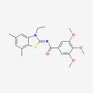molecular formula C21H24N2O4S B2941870 (Z)-N-(3-ethyl-5,7-dimethylbenzo[d]thiazol-2(3H)-ylidene)-3,4,5-trimethoxybenzamide CAS No. 868369-32-8