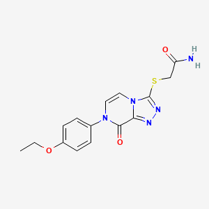 molecular formula C15H15N5O3S B2941873 2-{[7-(4-Ethoxyphenyl)-8-oxo-7,8-dihydro[1,2,4]triazolo[4,3-a]pyrazin-3-yl]thio}acetamide CAS No. 1242964-52-8