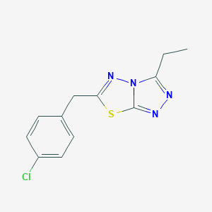 molecular formula C12H11ClN4S B294188 6-(4-Chlorobenzyl)-3-ethyl[1,2,4]triazolo[3,4-b][1,3,4]thiadiazole 