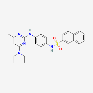 molecular formula C25H27N5O2S B2941881 N-(4-{[4-(diethylamino)-6-methylpyrimidin-2-yl]amino}phenyl)naphthalene-2-sulfonamide CAS No. 923146-74-1