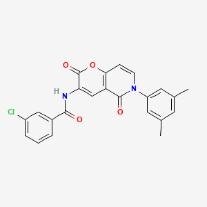 3-chloro-N-[6-(3,5-dimethylphenyl)-2,5-dioxo-5,6-dihydro-2H-pyrano[3,2-c]pyridin-3-yl]benzenecarboxamide
