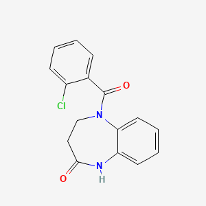 molecular formula C16H13ClN2O2 B2941890 5-(2-chlorobenzoyl)-3,4-dihydro-1H-1,5-benzodiazepin-2-one CAS No. 347344-89-2