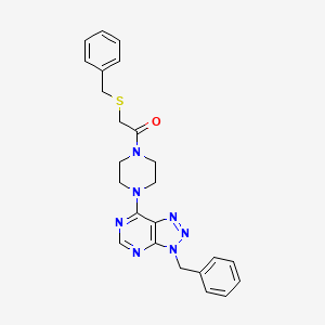 molecular formula C24H25N7OS B2941891 1-(4-(3-benzyl-3H-[1,2,3]triazolo[4,5-d]pyrimidin-7-yl)piperazin-1-yl)-2-(benzylthio)ethanone CAS No. 920230-56-4