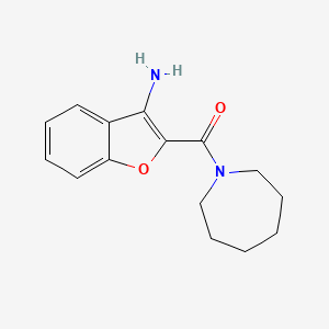 molecular formula C15H18N2O2 B2941893 [2-(氮杂环戊烷-1-基羰基)-1-苯并呋喃-3-基]胺 CAS No. 931751-67-6