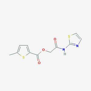 molecular formula C11H10N2O3S2 B2941902 2-氧代-2-(噻唑-2-基氨基)乙基 5-甲硫代吩-2-羧酸酯 CAS No. 1794794-15-2