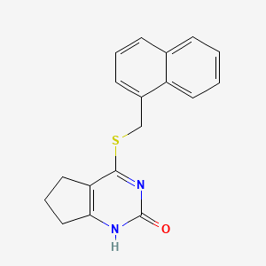 molecular formula C18H16N2OS B2941903 4-(Naphthalen-1-ylmethylsulfanyl)-1,5,6,7-tetrahydrocyclopenta[d]pyrimidin-2-one CAS No. 898450-32-3