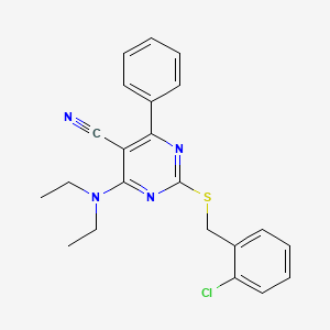 2-[(2-Chlorobenzyl)sulfanyl]-4-(diethylamino)-6-phenyl-5-pyrimidinecarbonitrile