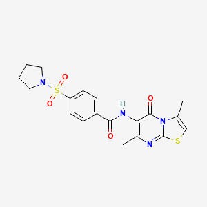 N-(3,7-dimethyl-5-oxo-5H-thiazolo[3,2-a]pyrimidin-6-yl)-4-(pyrrolidin-1-ylsulfonyl)benzamide