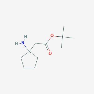 molecular formula C11H21NO2 B2941912 Tert-butyl 2-(1-aminocyclopentyl)acetate CAS No. 1343651-06-8