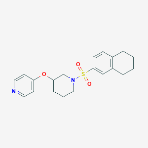 molecular formula C20H24N2O3S B2941916 4-((1-((5,6,7,8-Tetrahydronaphthalen-2-yl)sulfonyl)piperidin-3-yl)oxy)pyridine CAS No. 2034500-28-0