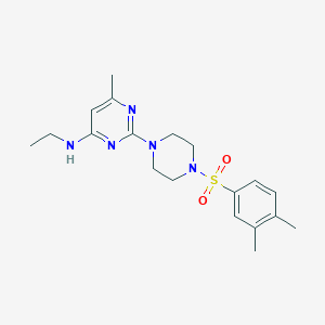 molecular formula C19H27N5O2S B2941924 2-(4-((3,4-dimethylphenyl)sulfonyl)piperazin-1-yl)-N-ethyl-6-methylpyrimidin-4-amine CAS No. 923682-41-1