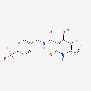 molecular formula C16H11F3N2O3S B2941928 1-{[3-(3,7-Dimethyl-1-benzofuran-2-yl)-1,2,4-oxadiazol-5-yl]carbonyl}-4-methylpiperazine CAS No. 1251549-65-1