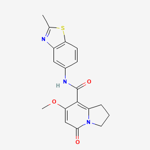 7-methoxy-N-(2-methylbenzo[d]thiazol-5-yl)-5-oxo-1,2,3,5-tetrahydroindolizine-8-carboxamide