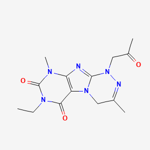 molecular formula C14H18N6O3 B2941940 7-Ethyl-3,9-dimethyl-1-(2-oxopropyl)-4H-purino[8,7-c][1,2,4]triazine-6,8-dione CAS No. 919020-53-4