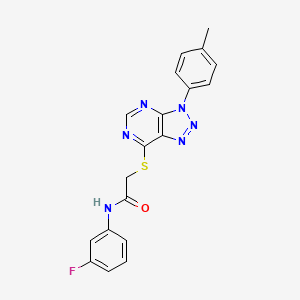 molecular formula C19H15FN6OS B2941945 N-(3-fluorophenyl)-2-((3-(p-tolyl)-3H-[1,2,3]triazolo[4,5-d]pyrimidin-7-yl)thio)acetamide CAS No. 863459-30-7