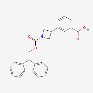 molecular formula C25H21NO4 B2941948 3-[1-(9H-Fluoren-9-ylmethoxycarbonyl)azetidin-3-yl]benzoic acid CAS No. 2418679-89-5