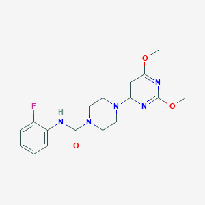 molecular formula C17H20FN5O3 B2941949 4-(2,6-dimethoxypyrimidin-4-yl)-N-(2-fluorophenyl)piperazine-1-carboxamide CAS No. 1021262-56-5