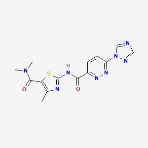 2-(6-(1H-1,2,4-triazol-1-yl)pyridazine-3-carboxamido)-N,N,4-trimethylthiazole-5-carboxamide
