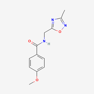 molecular formula C12H13N3O3 B2941958 4-甲氧基-N-((3-甲基-1,2,4-恶二唑-5-基)甲基)苯甲酰胺 CAS No. 1235324-59-0
