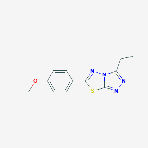 molecular formula C13H14N4OS B294196 6-(4-Ethoxyphenyl)-3-ethyl[1,2,4]triazolo[3,4-b][1,3,4]thiadiazole 