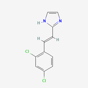 molecular formula C11H8Cl2N2 B2941975 2-[(E)-2-(2,4-二氯苯基)乙烯基]-1H-咪唑 CAS No. 213179-56-7