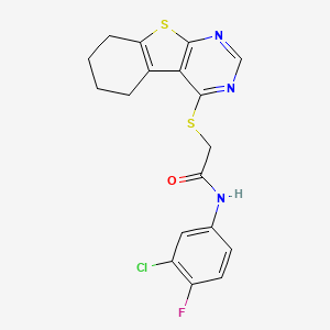 N-(3-chloro-4-fluorophenyl)-2-(5,6,7,8-tetrahydro[1]benzothieno[2,3-d]pyrimidin-4-ylsulfanyl)acetamide