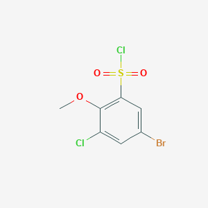 molecular formula C7H5BrCl2O3S B2941979 5-Bromo-3-chloro-2-methoxybenzenesulfonyl chloride CAS No. 1152516-62-5