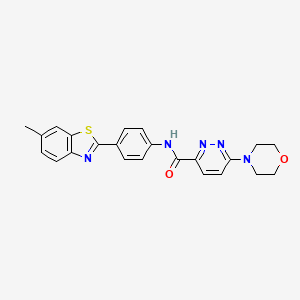 molecular formula C23H21N5O2S B2941981 N-(4-(6-methylbenzo[d]thiazol-2-yl)phenyl)-6-morpholinopyridazine-3-carboxamide CAS No. 1396873-14-5