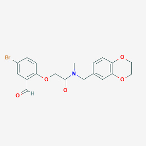 molecular formula C19H18BrNO5 B2941982 2-(4-bromo-2-formylphenoxy)-N-(2,3-dihydro-1,4-benzodioxin-6-ylmethyl)-N-methylacetamide CAS No. 1014775-44-0
