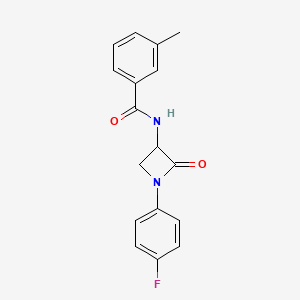 molecular formula C17H15FN2O2 B2941989 N-[1-(4-Fluorophenyl)-2-oxoazetidin-3-yl]-3-methylbenzamide CAS No. 2248677-36-1