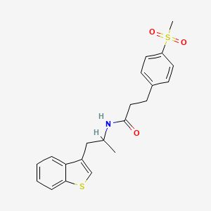 N-(1-(benzo[b]thiophen-3-yl)propan-2-yl)-3-(4-(methylsulfonyl)phenyl)propanamide