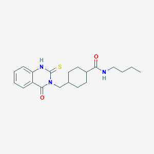 molecular formula C20H27N3O2S B2941997 N-丁基-4-((4-氧代-2-硫代-1,2-二氢喹唑啉-3(4H)-基)甲基)环己烷甲酰胺 CAS No. 689764-30-5