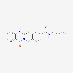 N-butyl-4-((4-oxo-2-thioxo-1,2-dihydroquinazolin-3(4H)-yl)methyl)cyclohexanecarboxamide