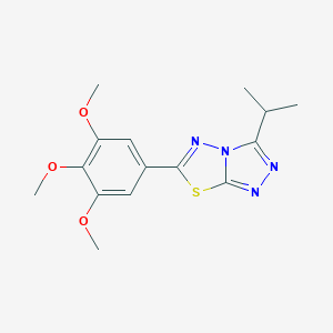 molecular formula C15H18N4O3S B294200 3-Isopropyl-6-(3,4,5-trimethoxyphenyl)[1,2,4]triazolo[3,4-b][1,3,4]thiadiazole 