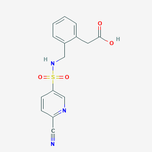 2-[2-[[(6-Cyanopyridin-3-yl)sulfonylamino]methyl]phenyl]acetic acid