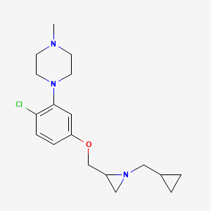 molecular formula C18H26ClN3O B2942002 1-[2-Chloro-5-[[1-(cyclopropylmethyl)aziridin-2-yl]methoxy]phenyl]-4-methylpiperazine CAS No. 2418661-18-2