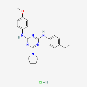 N2-(4-ethylphenyl)-N4-(4-methoxyphenyl)-6-(pyrrolidin-1-yl)-1,3,5-triazine-2,4-diamine hydrochloride