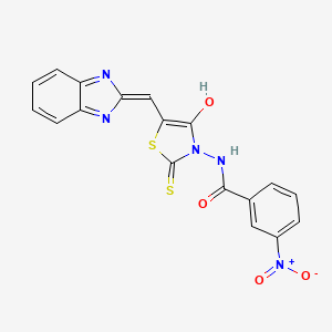 (Z)-N-(5-((1H-benzo[d]imidazol-2-yl)methylene)-4-oxo-2-thioxothiazolidin-3-yl)-3-nitrobenzamide