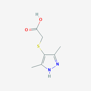 molecular formula C7H10N2O2S B2942022 2-[(3,5-二甲基-1H-吡唑-4-基)硫烷基]乙酸 CAS No. 1042725-25-6