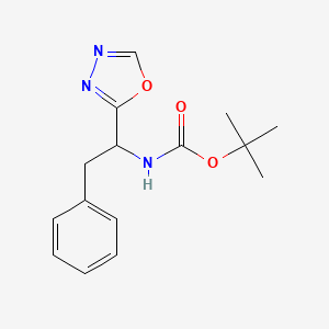 tert-butyl N-[1-(1,3,4-oxadiazol-2-yl)-2-phenylethyl]carbamate
