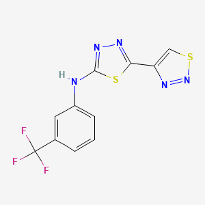 molecular formula C11H6F3N5S2 B2942034 5-(Thiadiazol-4-yl)-N-[3-(trifluoromethyl)phenyl]-1,3,4-thiadiazol-2-amine CAS No. 2380062-01-9