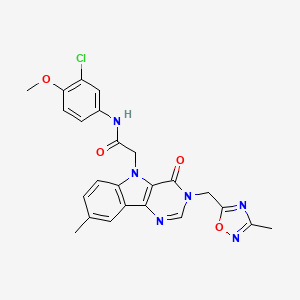 molecular formula C24H21ClN6O4 B2942040 N-(2,5-dimethoxybenzyl)-3-[3-(4-fluorophenyl)-1,2,4-oxadiazol-5-yl]benzamide CAS No. 1112009-67-2